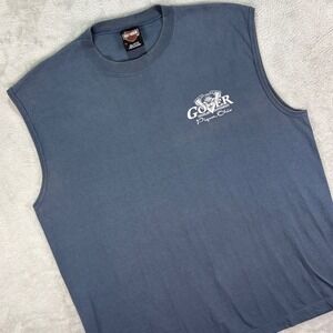 Harley-Davidson Men's Muscle Tank Top Sz XL Gray Piqua Ohio Graphic USA Made‎